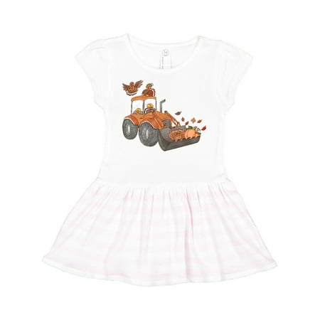 

Inktastic Cute Turkeys On A Bulldozer Gift Toddler Girl Dress