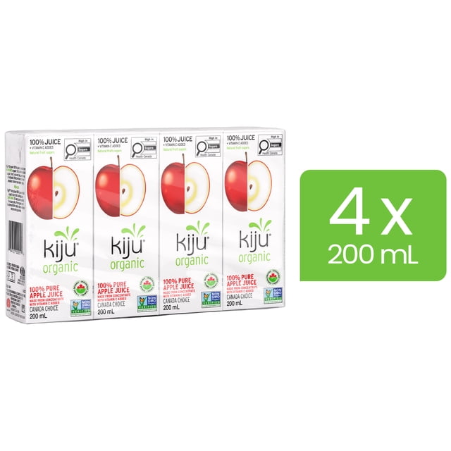 Kiju Organic 100% Pure Apple Juice Boxes 4 x 200 ml