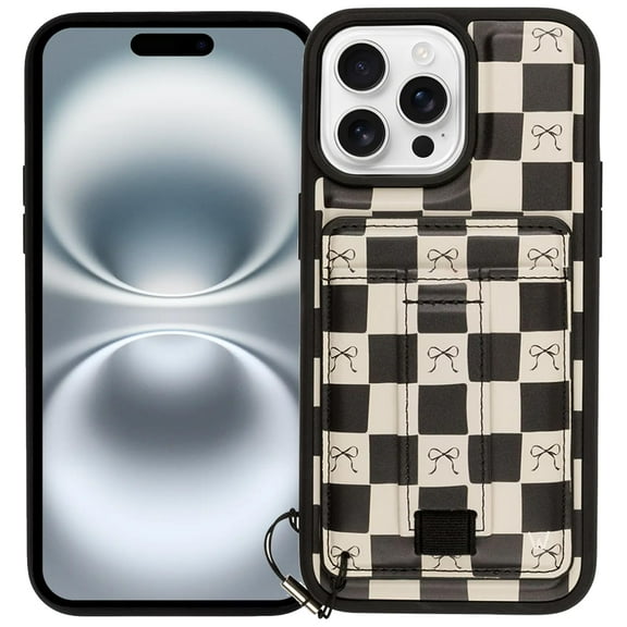 Walli Cases for iPhone 16 Pro Case Aesthetic Magnetic Wallet Phone Case Card Holder, Holds up to 2 Cards - Cute, Trendy Phone Cover for Women fits iPhone 16 Pro, with Kickstand & Finger Strap