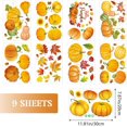 thumbnail image 2 of Calcomanías para ventanas con forma de calabaza otoñal, 9 hojas de gel con hojas de arce otoñal, calcomanías adhesivas de doble cara, decoraciones reutilizables para ventanas para Acción de Gracias,, 2 of 6