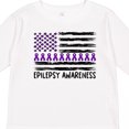 thumbnail image 4 of Inktastic Epilepsy Awareness Purple Ribbons and Flag Boys or Girls Long Sleeve Toddler T-Shirt, 4 of 5
