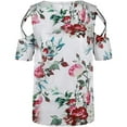thumbnail image 4 of Blouse Décontractée pour Femmes Manches Courtes Mode Imprimée Col Rond T-Shirts Chemise, 4 of 8