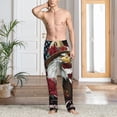 thumbnail image 2 of Sigee Eagle With Hat And Roses print Men's Pajama Pants Lounge Sleep Bottoms with Elastic Waistband and Pockets-Medium, 2 of 6