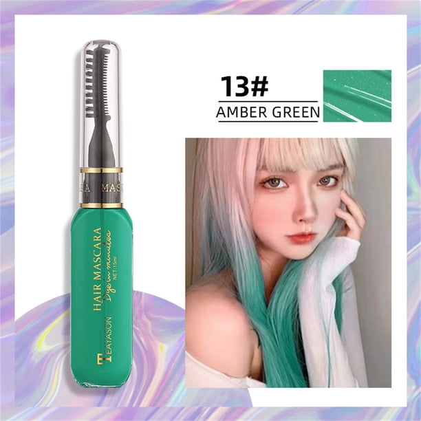 Fiudx Crema Colorante En Cabello, Rímel En Extractos Naturales de Hierbas, Tinte Temporal Pestañas En Pasta Multicolor, Ideal Fiestas y Seguro para Niños, Tamaño En Viaje, 15 Ml de Intensidades Pigme