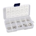thumbnail image 1 of ZOUBAOQ 120PCS Open Retainer Type E Circlip Stainless Steel Circlip Kit Snap Retaining E-Clip Durable, 1 of 8