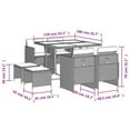 thumbnail image 4 of vidaXL 9 Piece Garden Dining Set with Cushions Grey Poly Rattan, 4 of 5