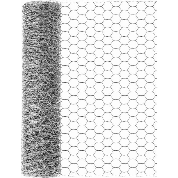 Malla de alambre galvanizado hexagonal antioxidante para exteriores, 40 cm x 15 m, para proteger plantas y verduras.