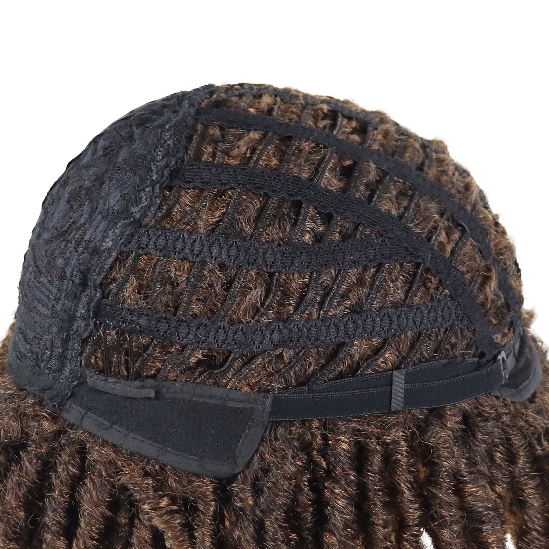 Short Dreadlocks Wigs for Men Ombre Brown Braided Wig with Bangs Color:T1B/30