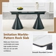 thumbnail image 4 of Sumdeal 7-Piece Dining Table Set for 6, Extendable Table with Dark Gray PU Chairs, 4 of 9