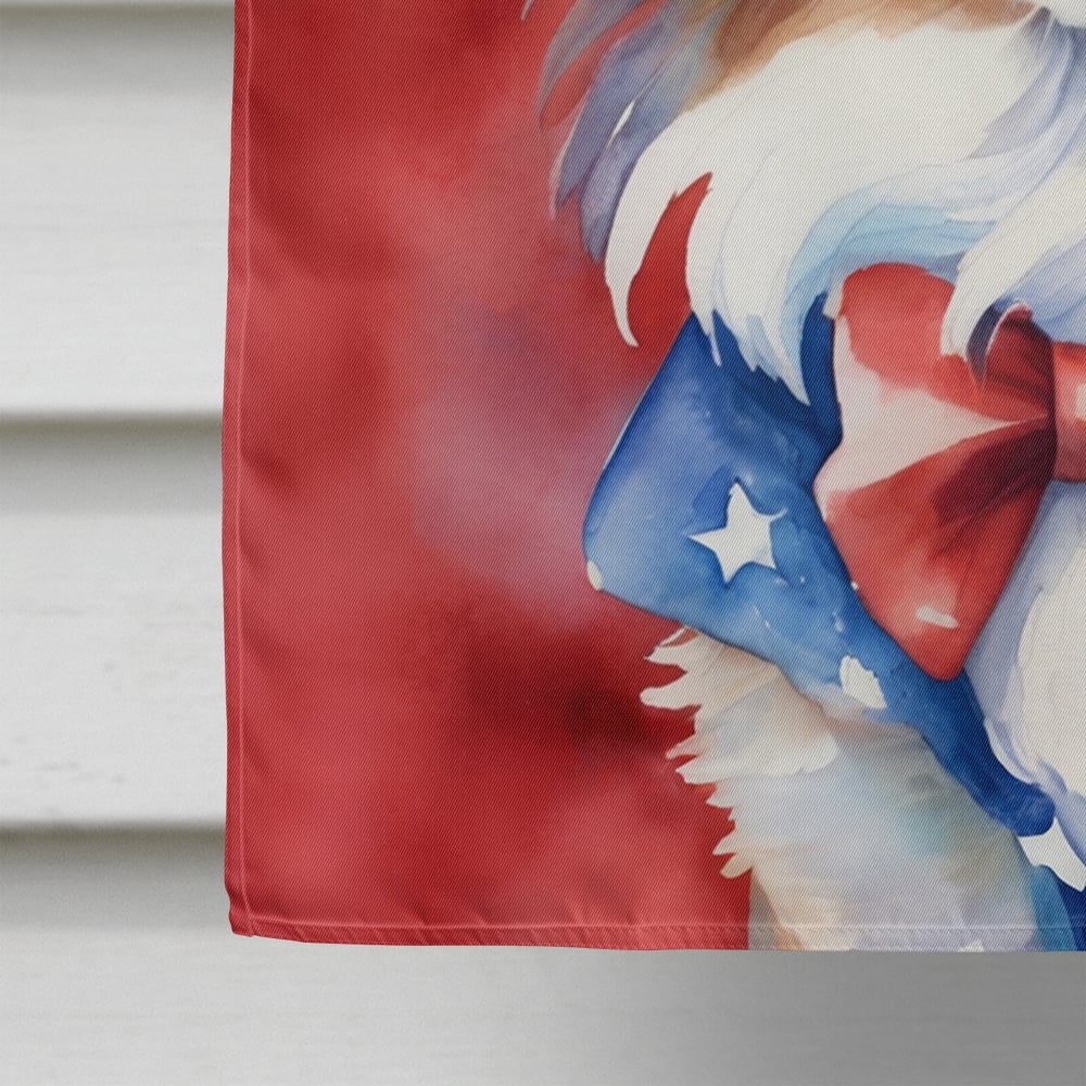 Papillon Patriotic American House Flag 28 in x 40 in