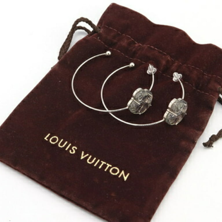 Authenticated Used Louis Vuitton Earrings Creole Araforie M68531 Silver Hoop  Women's LOUIS VUITTON 