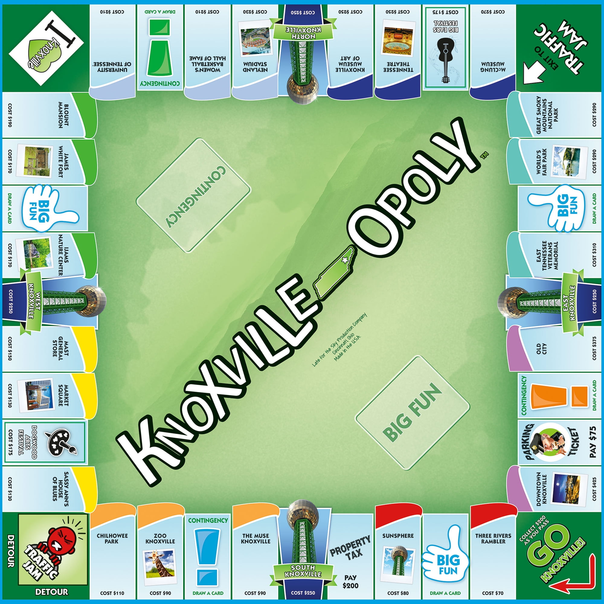 Knoxville-Opoly City Themed Family Board Game, 2-6 Players