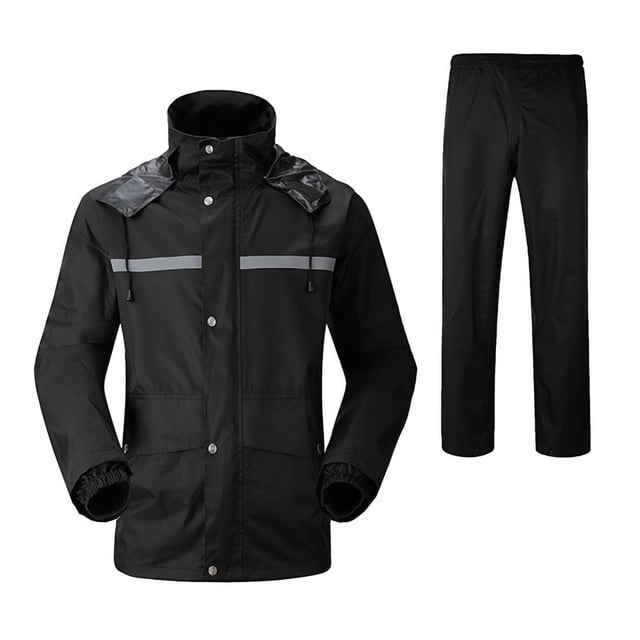 Mikilon Coupe-Vent Décontracté à Manches Longues pour Femmes et Hommes Imperméable Réfléchissant Manteau de Pluie