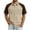 a01Khaki, variant on Faux Denim Shirt for Men with 2 Pockets Short Sleeve Button Down Collared Raglan Color Block Shirts Western Soft Fit Work Casual Cowboy Comfortable Tops Khaki L