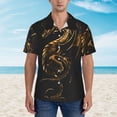 thumbnail image 4 of Goofa Golden Dragon Tattoo Art Hawaiian Shirt for Men, Unisex Summer Beach Casual Short Sleeve Button Down Shirts,Aloha Tropical Floral print shirt-Medium, 4 of 9