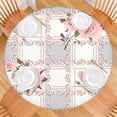 thumbnail image 2 of Fitted Round Tablecloth with Botanical Print, Elastic Edge Design for Secure Hold, Soft Water-Resistant Polyester, Fits 44-52 Inch Dining Tables, 2 of 5