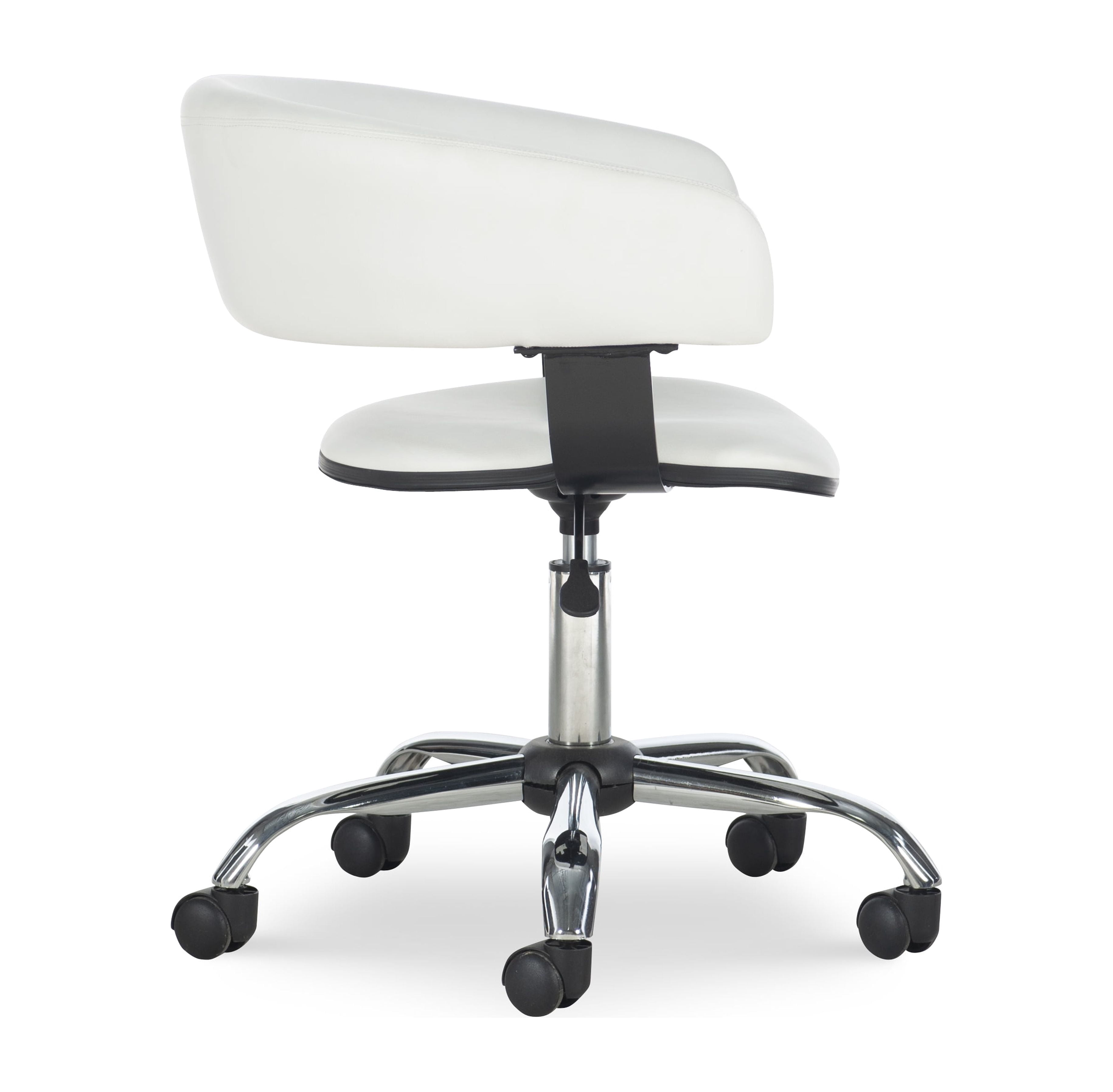 Nellie Low-Back Desk Chair with Adjustable Height and Castors, 225 lbs., White