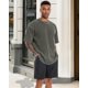 thumbnail image 3 of Camiseta Adorejoy Oversize Vintage Lavada para Hombre Verde Oscuro, 3 of 9