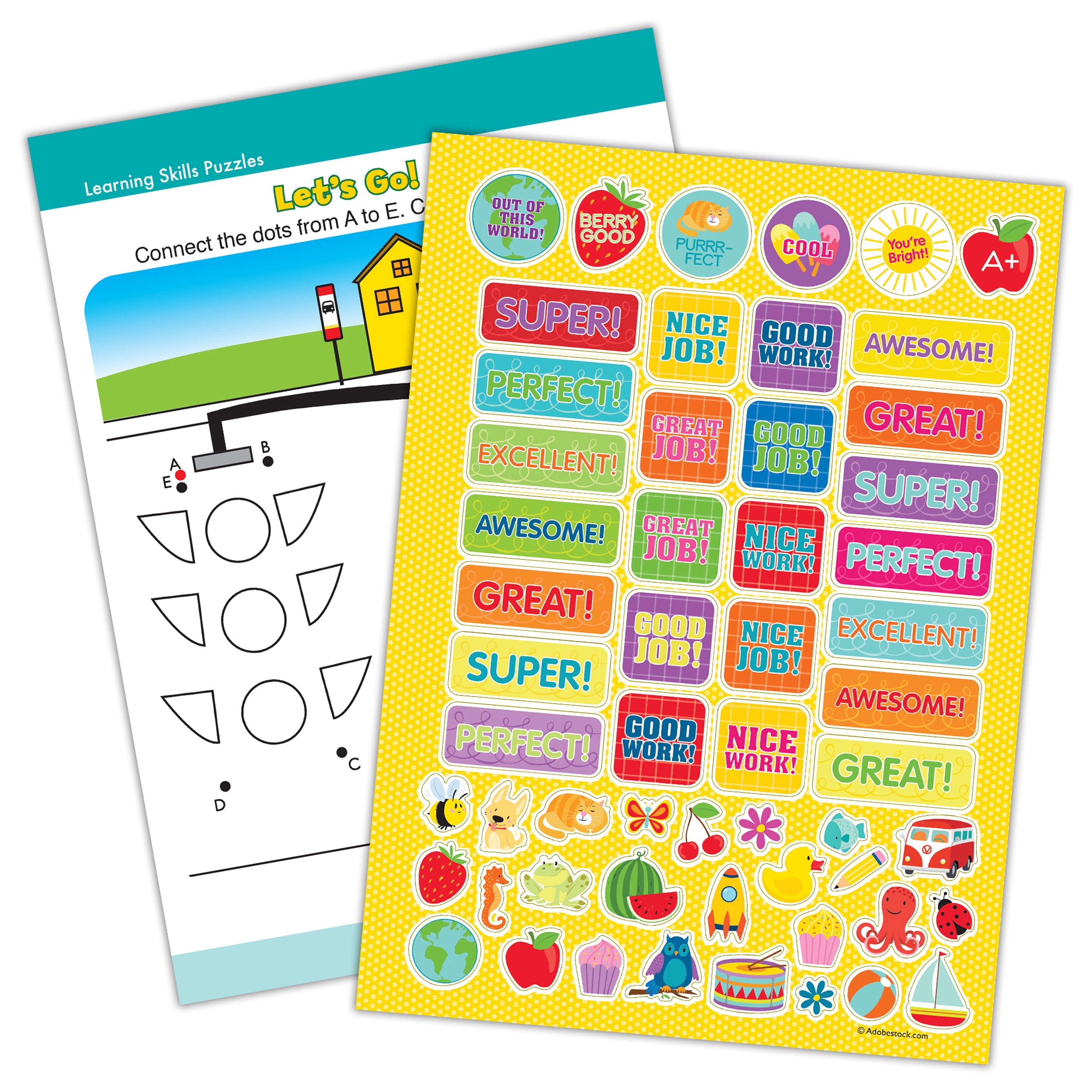 Bendon Publishing Pre Kindergarten and Kindergaten Learning Skills Puzzles 80 Page Workbook