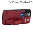 thumbnail image 3 of 3-in-1 Wrist Band Card Holder Bracket Mobile Phone Case Soft Handmade PU Leather Phone Protective Cover New, 3 of 5