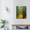 thumbnail image 3 of JEUXUS - 3D Oil Paintings On Canvas Golden Flowers Tree Paintings Abstract Artwork Wall Art For living Room,Dinning Room Home Decor Framed Stretched Ready to Hang 16x16in, 3 of 4