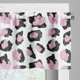 thumbnail image 3 of Ambesonne Modern Valance Pack of 2, Abstract Leopard Spots Motif, 54"X12", Pale Pink Charcoal Grey, 3 of 5