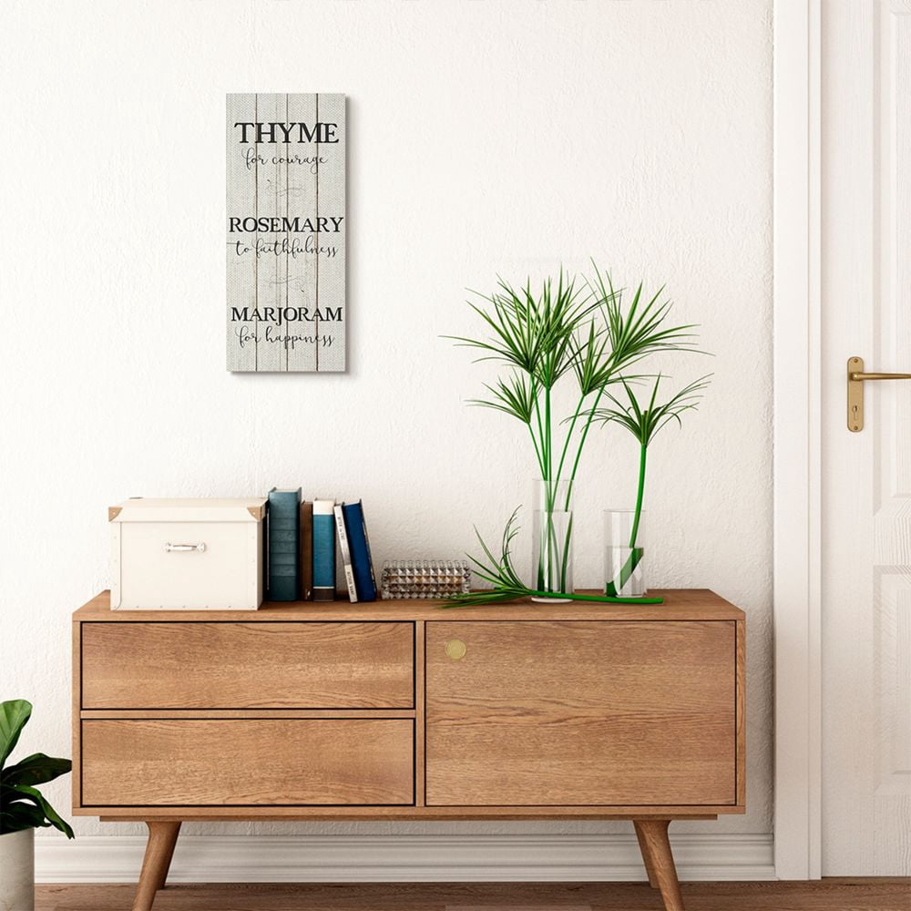 Stupell Industries Herb Kitchen Dining Room Wood Textured Word Design Canvas Wall Art by Kimberly Allen