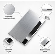 Slim Metal Business Card Holder, Pocket Name Card Case Wallet for Business Cards, ID and Credit Cards, TIKA