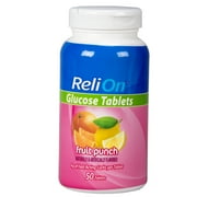 ReliOn Fruit Punch Glucose Tablets, 50 Ct