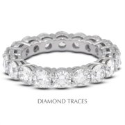 Diamond Traces UD-EWB446-8141 14K White Gold 4-Prong Setting 1.31 Carat Total Natural Diamonds Basket Eternity Ring