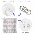 thumbnail image 5 of Pink Flamingo Bathroom Shower Curtains with 12 Hooks Polyester Waterproof Shower Curtain for Stalls and Bathtubs Summer Tropical Animals Grey Plaid Decorative Bathroom Privacy Curtain 48x72 Inches, 5 of 9