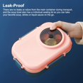 thumbnail image 2 of Bento Box with Soup Bowl, Camera Lunch Box for Kids, 3-Compartment Portion Control Stainless Steel Lunch Container for Adults, Leakproof Bento Lunch Box with Bag and Utensils (Blue & Pink), 2 of 7