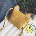 thumbnail image 5 of Lindo bolso de hombro para niñas pequeñas, mini bolsos de princesa, bolso bandolera con forma de gato, amarillo JM, 5 of 5