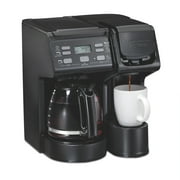 Hamilton Beach FlexBrew Coffee Maker, K Cup Pod Compatible Single Serve Coffee Maker & 12-Cup Coffee Pot, Black