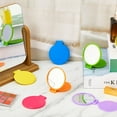 thumbnail image 4 of 12 Pieces Mini Folding Mirror Round Compact Mirror Portable Pocket Mirror Makeup Small Mirror Vintage Portable Travel Makeup Mirror for Women Girls (Bright Colors), 4 of 6
