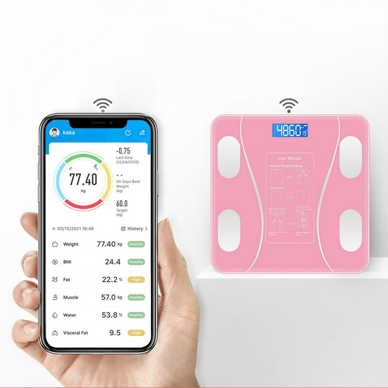 Tiyuyo Weighing Scales Bluetooth-compatible Body Electronic Weight Scale  (Pink) 