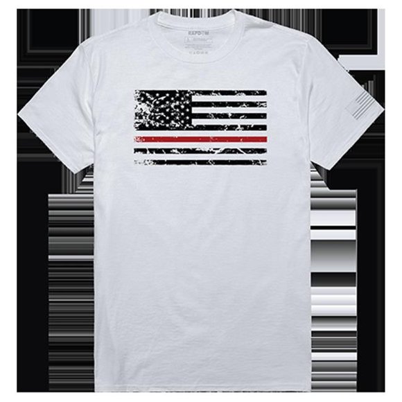Rapid Dominance TS1-785-N01-03 Thin Red Line Tactical Graphic T-shirt, White - Large