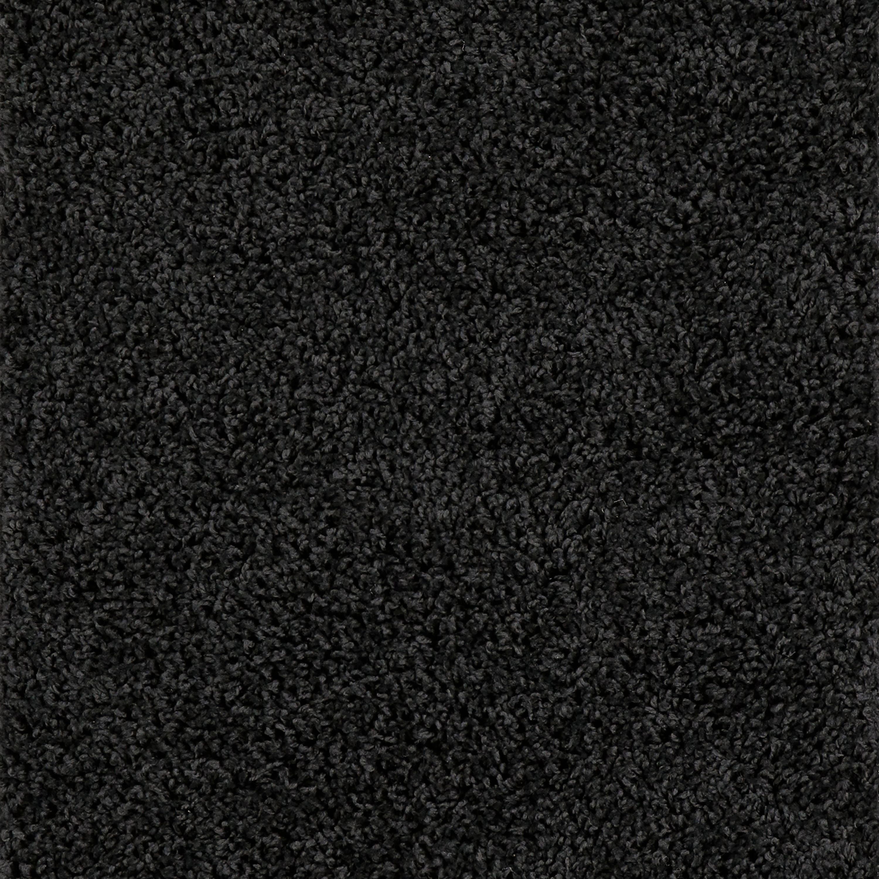 Mainstays Machine Washable Solid Shag Area Rug, Black, 3 ft x 4 ft 8 in