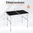 thumbnail image 3 of QueipA 3ft Portable Folding Camping Table, Outdoor Waterproof Adjustable Height Table, Aluminum Lightweight Suitcase Foldable Table for Picnic BBQ Beach Dining, 3 of 15