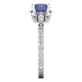 thumbnail image 3 of 1.465 ct Round Cut Simulated Tanzanite Solitaire with Accents Engagement Ring for Women in 18K White Gold, 3 of 5