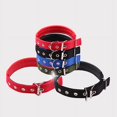 thumbnail image 5 of Pet Collar Simple Solid Color Dog Collar Leather Lining Adjustable Small Dog Collar Bichon Labrador Medium To Large Dog Collar (Red,XXL), 5 of 7