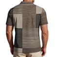 thumbnail image 6 of Garbnen Mens Polo Shirts Short Sleeve Plaid Color Block Collared Men's Henley Shirts Lightweight Breathable Casual Summer Beach Travel Golf Shirts for Men Brown XL, 6 of 7