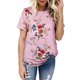 thumbnail image 5 of Camiseta de mujer con estampado floral, manga corta, cuello redondo, blusa informal, rosa, S Methold AP001919-01, 5 of 6