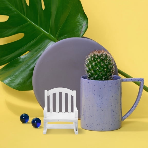 Retro Mini House Adornment Synthetic Material Rocking Chairs White