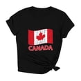 thumbnail image 3 of Women Canada Shirt Short Sleeves Maple Leaf Basic Tees Spring Clothes Vacation Outfits, 3 of 3