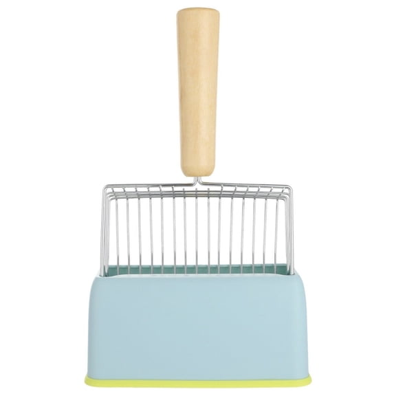 Cat Litter Scoop with Scoop Stand, Metal Poop Scooper Caddy, Durable Cleanup Tool Set for Cat Kitten