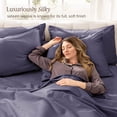 thumbnail image 5 of Bare Home Organic Sateen Sheet Set - 400 Thread Count - 100% Organic Cotton - 3 Piece - Twin XL, Dusty Purple, 5 of 10