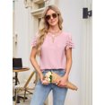 thumbnail image 4 of Blusas Informales de Negocios para Mujer, Blusas Elegantes de Verano, Lindas Camisas de Corta, Conjuntos de Trabajo Modernos. Rosa M, 4 of 8