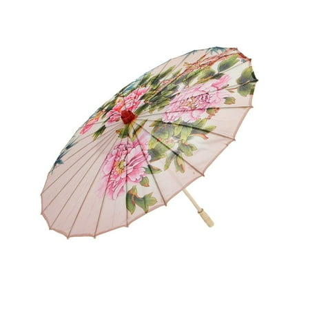 Vintage Chinese Silk Cloth Umbrella Handmade Art Painted Parasol ...