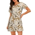 thumbnail image 1 of Easygdp Cartoon Poodle Dog Camisón de manga corta para mujer, informal, estampado, 1 of 6